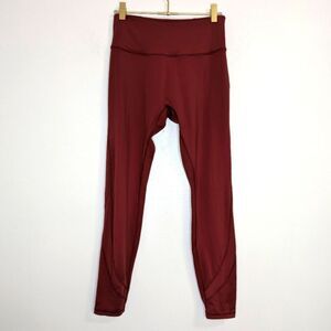 Alphalete Burgundy Athletic Leggings High Waist Workout Yoga Pants Activewear